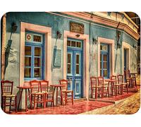 Blue Cafe - Glass Worktop Saver/Protector - by Pearl Glass (30 x 22cm Small)