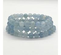 Blue Calcite Gemstone Round Beads Sample Strand - 8mm, 7.5 inches