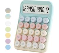 Blue Calculator, 12-Digit Large Button Desktop Calculator for Easy Office and School Use - Cute Colorful Accessory for Students and Professionals