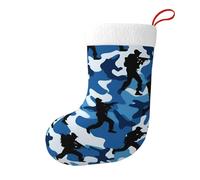 Blue Camo Christmas Stocking, Candy Gift Bags, Hanging Stocking Ornament, Christmas Decorations