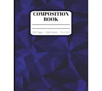 Blue Camo Composition Notebook: Wide Ruled Lined Paper - 200 Pages - 7.5 x 9.25 in: Stylish Camouflage School Notebook for Boys, Girls, Students & Writers - soft Blue Military Design