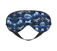 Blue Camo Light Blocking Sleep Mask Adjustable Comfortable Soft Eye Cover Reversible Night Rest