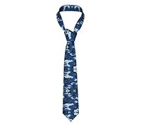 Blue Camo Men'S Silk Tie Men'S Suit Tie Fashion Print Tie Men'S Regular Tie Wedding Tie Solid Color Tie