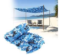 Blue Camo Net, Shade Camouflage Netting, Garden Sunshade Camo Net, Hunting Camouflage Mesh Nets Car Cover Outdoor Camping Tent Tarp 2x11m 3x5m 4.5x7m 6x17m 9x10m(10x11m)