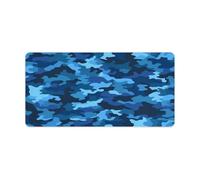 Blue Camo Print Desk Mat | Non-Slip Large Mouse Pad 30x60cm Keyboard Gaming Long Mouse Mats for Desk Accessories