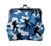 Blue Camo Print Versatile Coin Purse Exquisite Mini Wallet Cute Change Pouch for Any Occasion