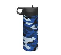 Blue Camo Printing The Print 18 Oz Stainless Steel Sports Insulated Kettle with Lid for Adult Men Women