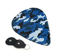 Blue Camo Set Of 6 Guitar Plectrums For Acoustic Guitar, Electric Guitar, Bass, Ukulele - Thin, Medium And Thick.