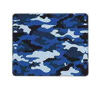 Blue Camo Thick Comfort Mouse Pad with Lock Edge Design, Large Non-Slip Rubber Base Desk Mat for Office