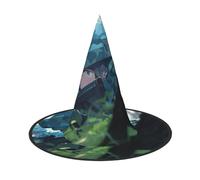 Blue Camo3 Print Adult Halloween Witch Hat Costumes Fun Halloween Accessory Halloween Decor Parties