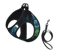 Blue Camo3 Print Dog Harness Reflective Pet Vest Harness Puppy Harnesses Leash Set,For Walking Training