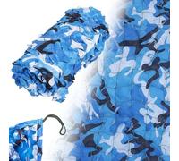 Blue Camouflage Net 4x5m 6x16m 1x3.5m 2.5x11m 8x10m Camo Netting for Camping Hide, Ocean Camouflage Netting Camo Mesh Hunting Military Decoration Sunshade Nets(1.5x2.5m)