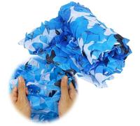 Blue Camouflage Netting 3x7m 4.5x11m 2x3.5m 1x8m 7x10m Camo Netting 150D Oxford Fabric Camouflage Nets Military Camo Nets, Army Sunscreen Net for Outdoor garden Decoration(8x9m)