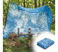 Blue Camouflage Netting for Garden Shade 9.8 ft x 42.7 ft/118.1 in x 511.8 in/3x13 m, Decorative Camo Netting Pergola Cover, Breathable 210D Oxford Mesh for Patio Privacy Balcony Decor Backyard