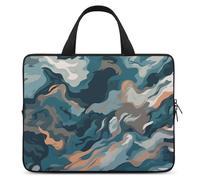 Blue Camouflage Pattern Laptop Sleeve Ultra-Thin, Lightweight & Waterproof 15inch Laptop Bags, Durable Neoprene Material, Portable Protective Computer Bag with Hand Strap
