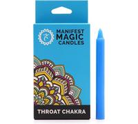 Blue Candles for Throat Chakra (Pack of 12) Manifest Peace - 90 minutes Burn Time, Soy Wax. Meditation & Spiritual Enhancer, Grounding Energy, Magic Gift Set