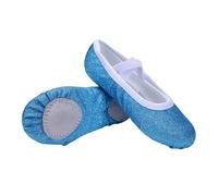 Blue Canvas Girls Ballet Shoes Soft Practice Dance Shoes Elastic Strap Shaped Kid Ballet Slippers Lightweight Split Soles Kids Shoes Slip-On Exercise Footwear UK Size 11.5