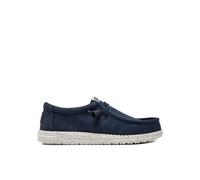 HEYDUDE - Men's Wally Stretch Canvas Blue - Slip-On Shoes - Loafer Style - 6 UK