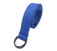 Blue Canvas Web Belt, 1Pcs Black Double D Ring Canvas Belt for Men Women, 3.8cmx110cm