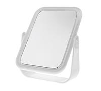 Blue Canyon - 18cm Free Standing Square Mirror - White Colour - Perfect for Shaving and Applying Makeup - One Side with 2x Magnification - Double Sided Multipurpose Mirror - BA2046
