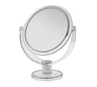 Blue Canyon 1x/2x Magnifying Round Plastic Free Standing Cosmetic Mirror, Small