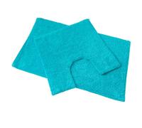Blue Canyon 2 Piece Cotton Bath & Pedestal Mat Set, Quick Dry & High Absorbent Bathroom Door Mat, Washable Area Rug for Living Room, Kitchen, Outdoor Rug, Home Decor Mattress, 1200GSM - Turquoise