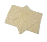 Blue Canyon 2 Piece Cotton Bath & Pedestal Mat Set, Quick Dry & High Absorbent Bathroom Door Mat, Washable Area Rug for Living Room, Kitchen, Outdoor Rug, Home Decor Mattress, 1200GSM - Cream