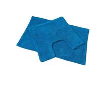 Blue Canyon 2-Piece Cotton Bath & Pedestal Mat Set Soft Highly Absorbent Quick-Dry Elegant Bathroom Rugs Non-Slip Machine Washable