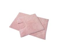 Blue Canyon 2-Piece Cotton Bath & Pedestal Mat Set Soft Highly Absorbent Quick-Dry Elegant Bathroom Rugs Non-Slip Machine Washable