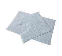 Blue Canyon 2-Piece Cotton Bath & Pedestal Mat Set Soft Highly Absorbent Quick-Dry Elegant Bathroom Rugs Non-Slip Machine Washable