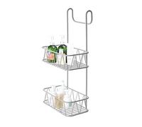 Blue Canyon 2 Tier Hanging Shower Caddy, No Drill Stainless Steel Bathroom Shelf, Non-Rusting Storage Shelves, Shower Accessory for Bathroom Organisation Shelf, Shower Basket Organizer, White