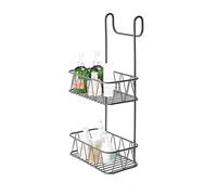 Blue Canyon 2 Tier Hanging Shower Caddy, No Drill Stainless Steel Bathroom Shelf, Non-Rusting Storage Shelves, Shower Accessory for Bathroom Organisation Shelf, Shower Basket Organizer, Grey