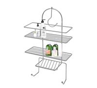 Blue Canyon 2 Tier Hanging Shower Caddy With Hook & Soap Dish, No Drill Bathroom Shelf, Non-Rusting Storage Shelves, Shower Accessory for Bathroom Organisation Shelf, Shower Basket Organizer
