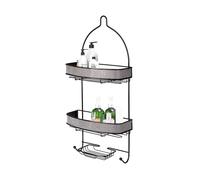 Blue Canyon 2 Tier Hanging Shower Caddy With Hooks & Soap Dish, No Drill Bathroom Shelf, Non-Rusting Storage Shelves, Shower Accessory for Bathroom Organisation Shelf Shower Basket Organizer, Diamante