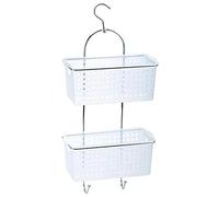 Blue Canyon 2 Tier Plastic Hanging Shower Caddy, 49.8 cm Width x 14.2 cm Height x 22.2 cm Depth, Metallic