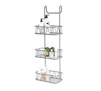 Blue Canyon - 3 Tier Over Shower Screen Caddy - Grey Colour - Plastic Coated Durable Steel - No Rust - Hanging Bathroom Organiser - Storage Rack for Bathroom, Toilet - BA0493