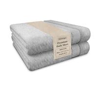 Blue Canyon Bath Sheet, Bathroom Soft Sheet, Woven Light-Weight, Cotton Quick Dry, Reusable Bath Sheet, Bacteria Resistant, Skin Friendly, Makeup Remover Sheet 100*140 cm, 500 GSM, PACK OF 2, (GREY)