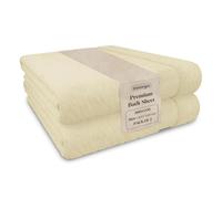 Blue Canyon Bath Sheet, Bathroom Soft Sheet, Woven Light-Weight, Cotton Quick Dry, Reusable Bath Sheet, Bacteria Resistant, Skin Friendly, Makeup Remover Sheet 100*140 cm, 500 GSM, PACK OF 2, (CREAM)