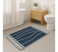 Blue Canyon Berkeley Bath Mat, Durable Polyester Material, Quick Dry, Bathroom Décor, Multipurpose Mats, Outdoor Rug, Machine Washable, High Absorbent & Non - Slip Base, Ultra Soft, Blue