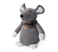 Blue Canyon Cute Mouse with Scarf Door Stop| Sand Stuffed Door Stopper| Heavy Door Stopper Animals| 1kg| Polyester Fabric Door Stop for Bedroom, Drawing Room, Outdoor| Cute Home Décor (Grey)
