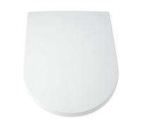 Blue Canyon D-Shaped Duroplastic Toilet Seat with Non-Slip Seat Bumpers & Heavy-Duty Stainless-Steel Hinges - Soft Close Toilet Seat - One Button Quick Release Toilet Seats - Universal Fixings (White)
