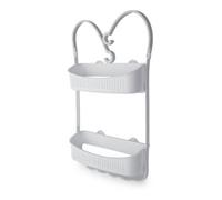 Blue Canyon Double Hanging Shower Caddy - White - Bathroom Shower Caddy Organiser With Dual Storage Baskets - Stylish Design Caddy