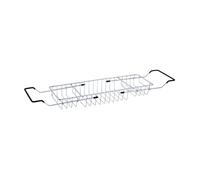Blue Canyon Extendable Over Bath Rack, Metal Shower Caddy, Convenient Bathroom Storage for All Your Bath Time Products Including Soaps, Sponges, Bath Bombs, Books and Glasses of Bubbly (Chrome)