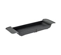 Blue Canyon Extendable Over Bath Rack Slate Black Caddy Adjustable Shower Organizer Bathroom Storage Tray With Non-Slip Grip