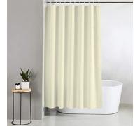 Blue Canyon Extra Long Shower Curtains | 100% Polyester Shower Curtain | Anti-Bacterial Surface Treatment | Water Repellent| Weighted Hem | 180 X 200cm | 12 Reinforced Eyelets with Hooks (Cream)