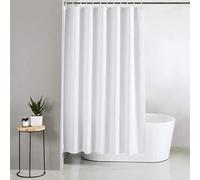 Blue Canyon Extra Long/wide Shower Curtains | 100% Polyester Shower Curtain | Anti-Bacterial Surface Treatment | Water Repellent| Weighted Hem | 220 X 200cm | 12 Reinforced Eyelets with Hooks (White)