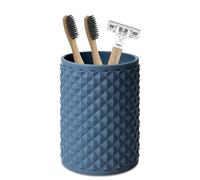Blue Canyon Figaro Bathroom Tumbler, Toothbrush Holder for Bathroom, Durable Resin Construction, Textured Surface, Portable Bathroom Accessory, Bathroom Cup, Toothbrush Tumbler, Compact, Slate Blue