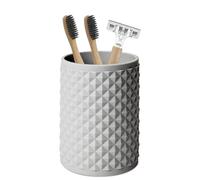 Blue Canyon Figaro Bathroom Tumbler, Toothbrush Holder for Bathroom, Durable Resin Construction, Textured Surface, Portable Bathroom Accessory, Bathroom Cup, Toothbrush Tumbler, Compact, Grey