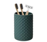 Blue Canyon Figaro Bathroom Tumbler, Toothbrush Holder for Bathroom, Durable Resin Construction, Textured Surface, Portable Bathroom Accessory, Bathroom Cup, Toothbrush Tumbler, Compact, Pine Green