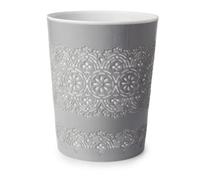 Blue Canyon Flora Waste Bin - Grey - Premium Double Walled Bathroom Dust Bin With Decorative Pattern Waste Bin